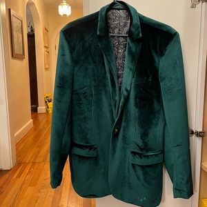 Green velvet sports jacket